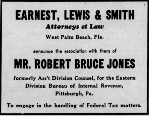 1946 R Bruce Jones Joins Earnest Lewis Smith